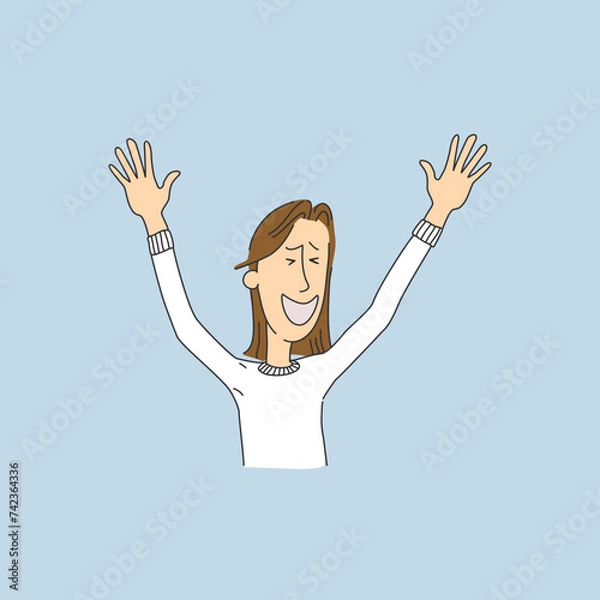 Fototapeta Emotions of a charismatic character in cartoon style.
