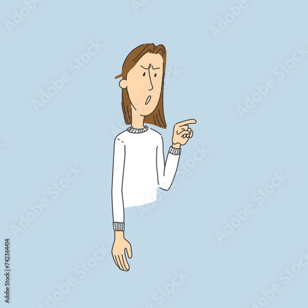 Fototapeta Emotions of a charismatic character in cartoon style.