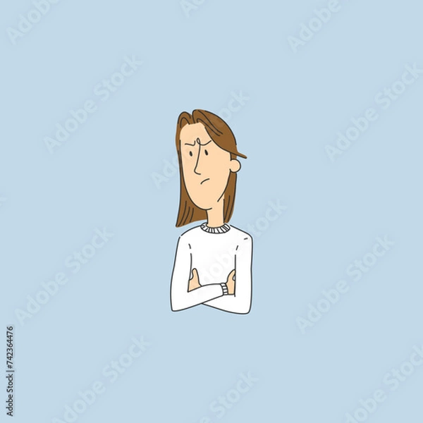 Fototapeta Emotions of a charismatic character in cartoon style.