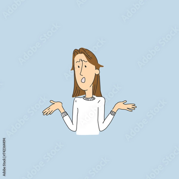 Fototapeta Emotions of a charismatic character in cartoon style.