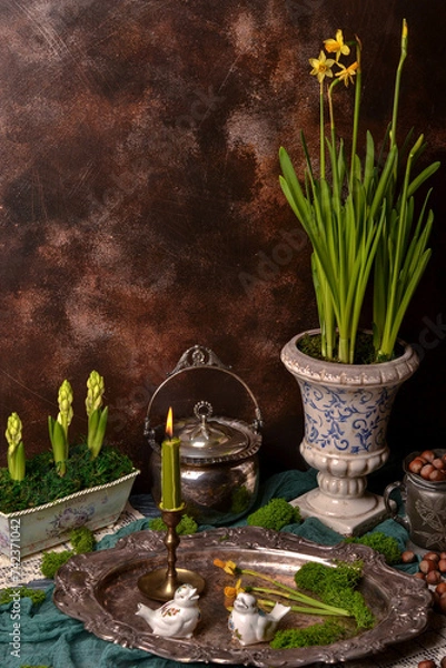 Obraz Easter still life, happy Easter, copy space