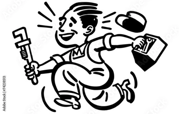 Obraz Szczęśliwy hydraulik