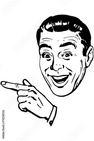 Fototapeta Happy Man Pointing