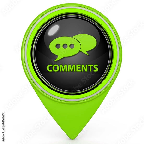 Obraz Comments now pointer icon on white background
