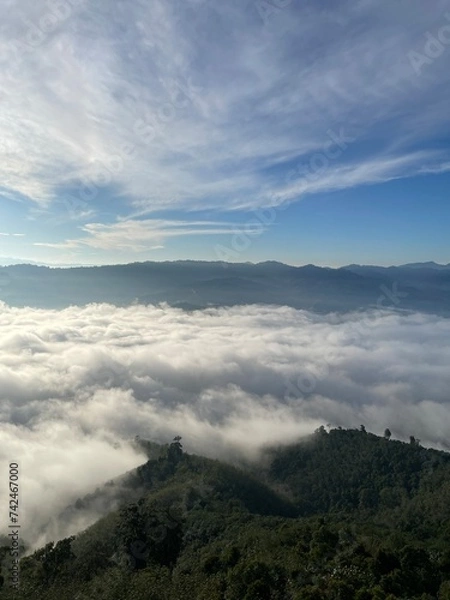 Obraz clouds over the mountains