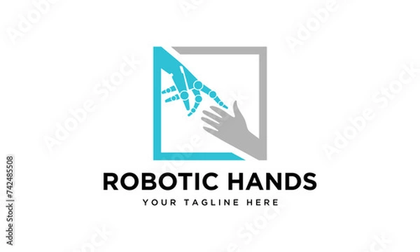 Fototapeta robotic hands logo vector