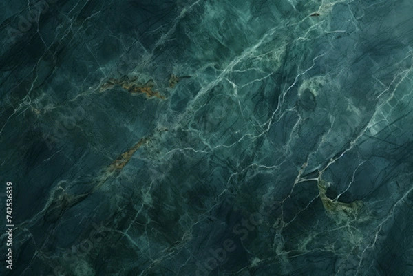 Obraz Processed collage of luxurious dark green glossy marble texture. Background for banner
