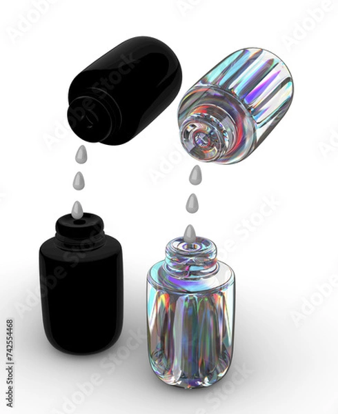 Obraz black and white bottles