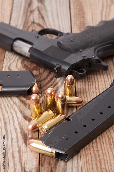 Obraz Pistol with Bullets
