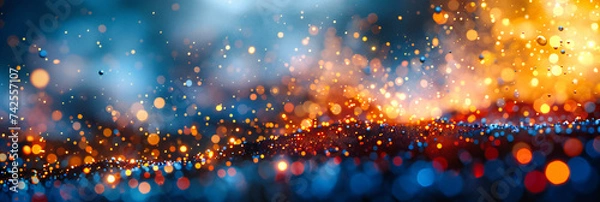 Fototapeta Glowing abstract background with sparkling lights, creating a magical and festive atmosphere for celebrations and events