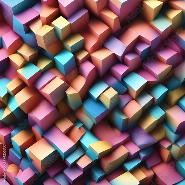 Fototapeta 3d abstract background with cubes