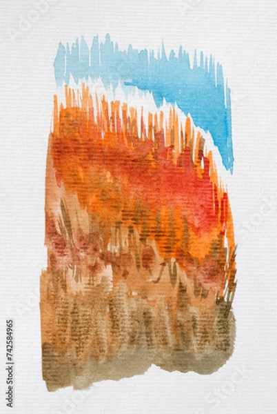 Fototapeta Abstract picture created with watercolor. Color illustration for design