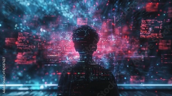 Fototapeta Witness the revolution of cloud security, where machine learning algorithms and cybersecurity expertise merge to combat threats