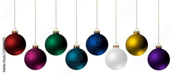 Obraz Christmas Ornaments Isolated on White