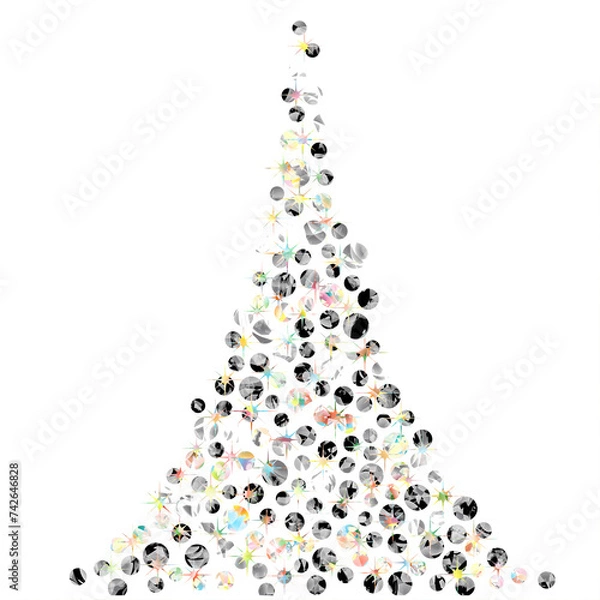 Obraz graphique arbre pois étoiles