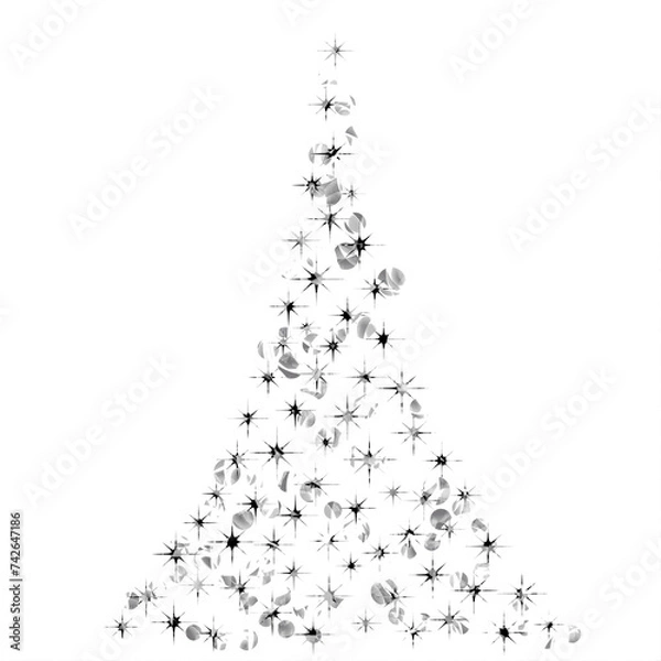 Obraz graphique arbre pois étoiles