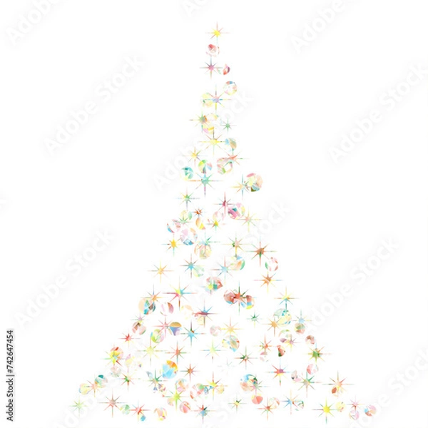 Obraz graphique arbre pois étoiles