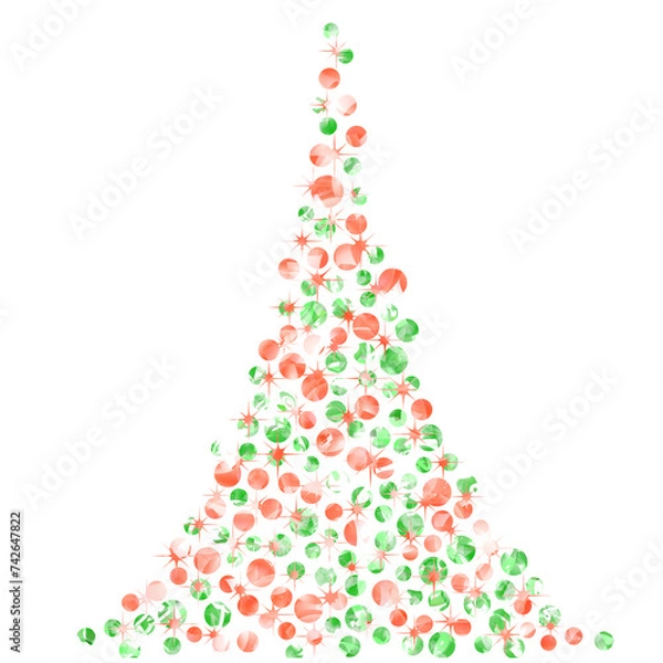 Obraz graphique arbre pois étoiles