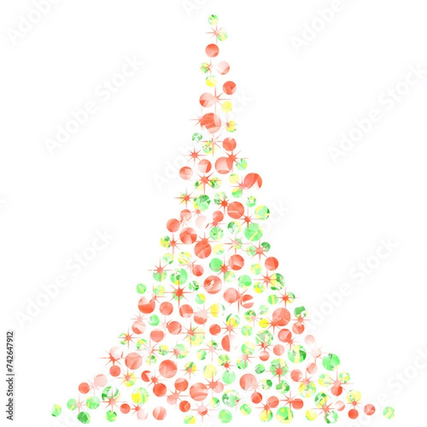 Obraz graphique arbre pois etoiles