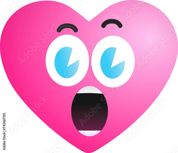 Fototapeta Cute Heart Shape Emoji, Love Heart Emoji Vector Art, Icons, and Graphics