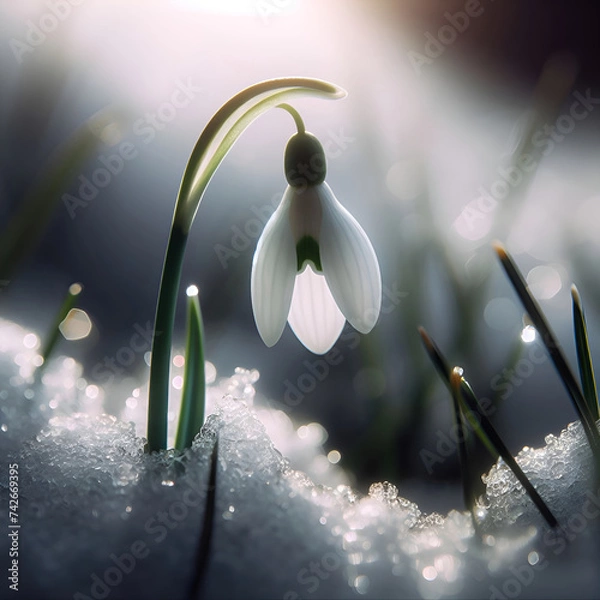 Obraz White Snowdrops. 1 Spring flowers
