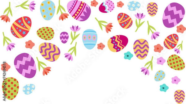 Fototapeta Easter Egg Corner Border Decoration