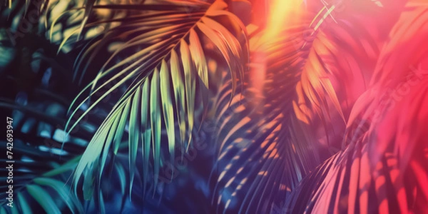 Fototapeta Tropical nature abstract background. Summer and environment concept. Generative ai.