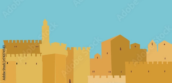 Fototapeta Middle East Town , Old City, Illustration