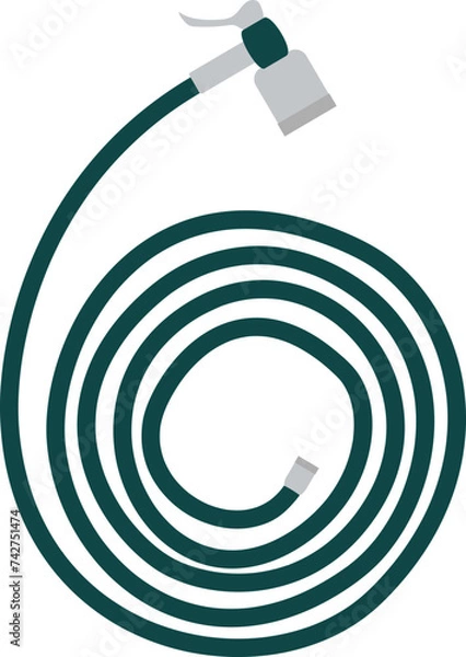 Fototapeta Rolled water hose for gardening isolated in white background