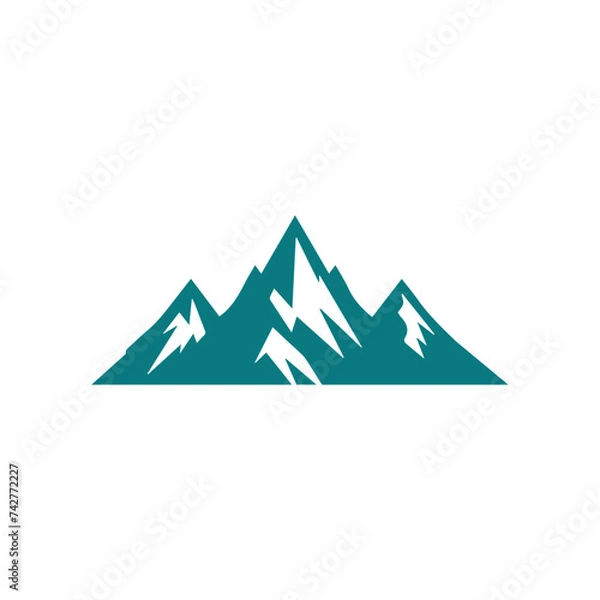 Obraz Simple Logo Mountain Vector On white background