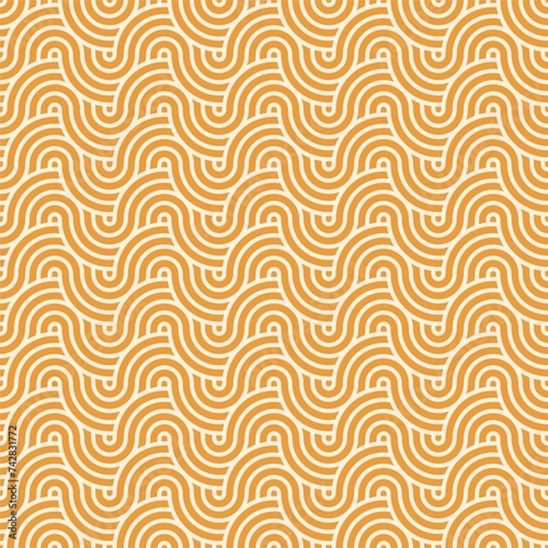Obraz Seamless orange geometric japanese circles pattern
