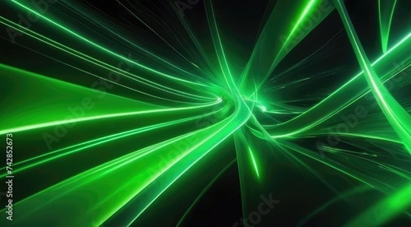 Obraz Dynamic Green Symphony: Unleash the Harmony of Abstract Energy Flow