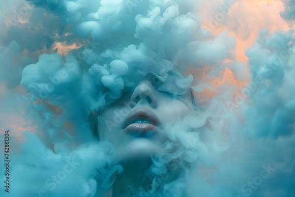 Obraz woman in the clouds