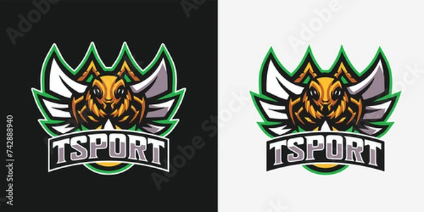 Fototapeta Vector Flat design gaming logo