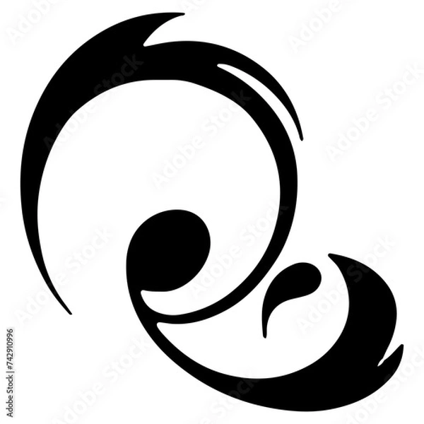 Obraz Simple ornament Border, outline, silhouette Decorative Hand drawn symbols frames minimal shapes plant flower line stroke.