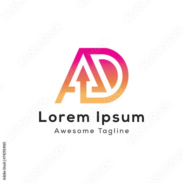 Obraz letter ad initial arrow logo