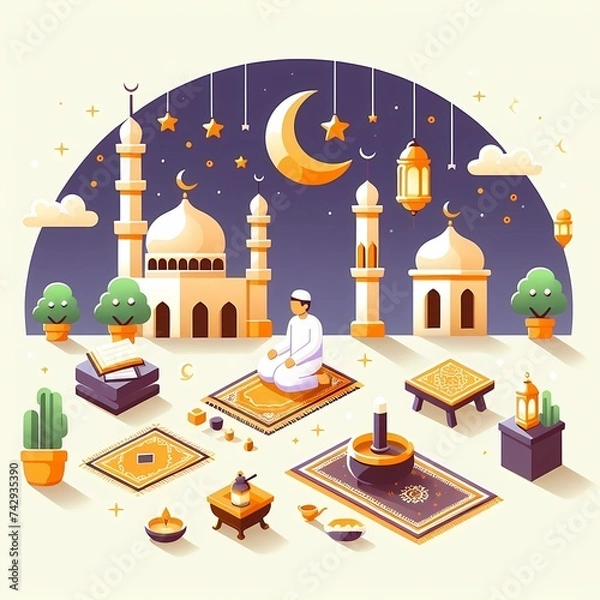 Obraz mosque in the night