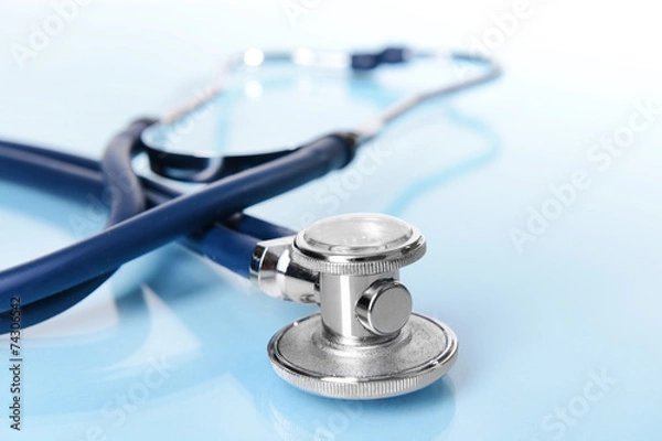 Obraz Stethoscope on light blue background