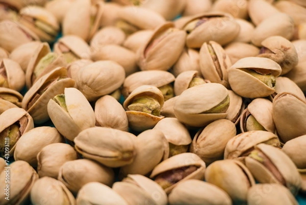 Obraz pistachio nuts close up