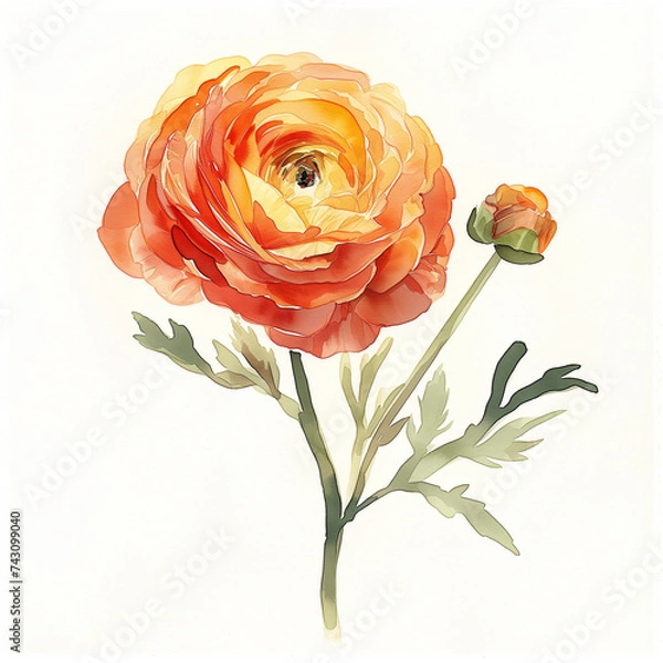 Fototapeta ピオニーの水彩画