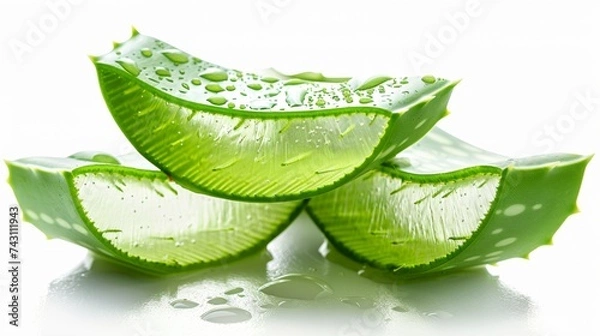 Fototapeta Aloe vera slice on white background	
