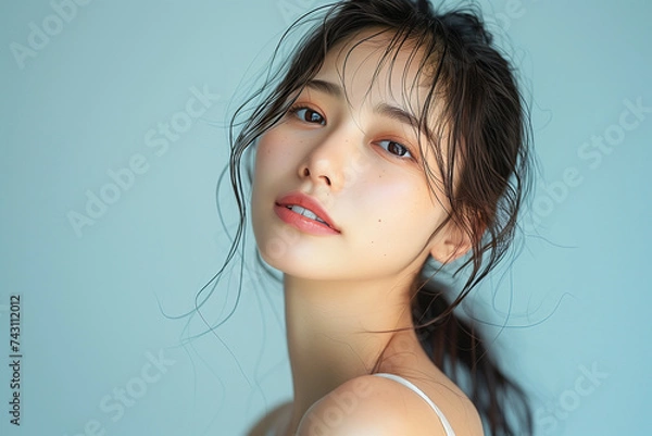Obraz 肌がきれいな若い女性