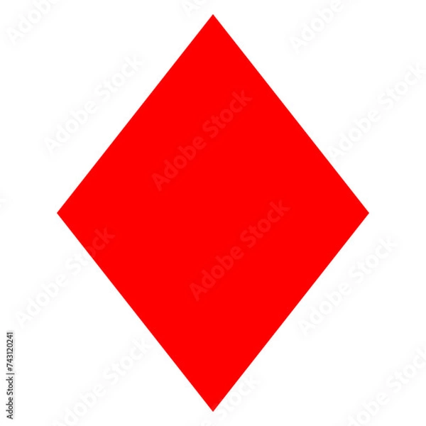 Fototapeta Transparent PNG of a simple red diamonds playing card symbol. One out a set of four playing card suits