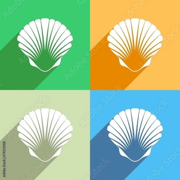 Fototapeta Scallop seashell icon