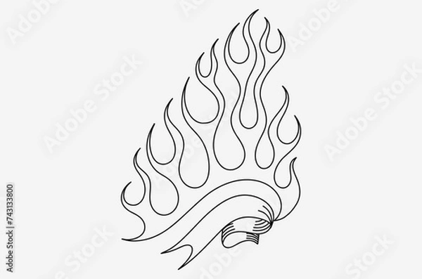 Fototapeta outline flame doodle vector image