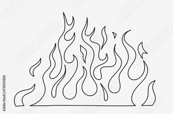 Fototapeta outline flame doodle vector image