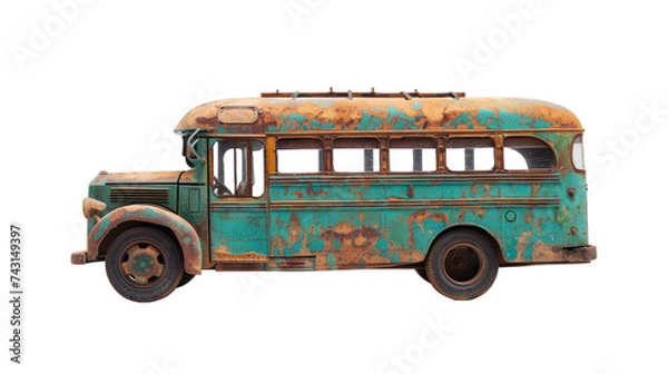 Obraz Old bus isolated on transparent background