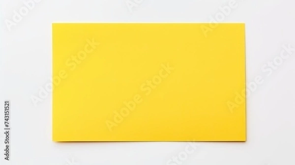 Fototapeta Blank Clean Yellow Sticky Sticker On White Background For Informational Reminder. A piece of paper. Space For Text.


