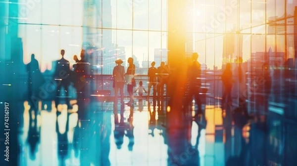 Obraz Busy office with many workers 