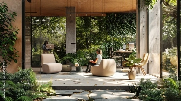 Obraz Modern workspace, colourful 